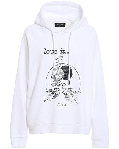 DSquared² Sweat-shirt imprimé Love Is Forever - Blanc