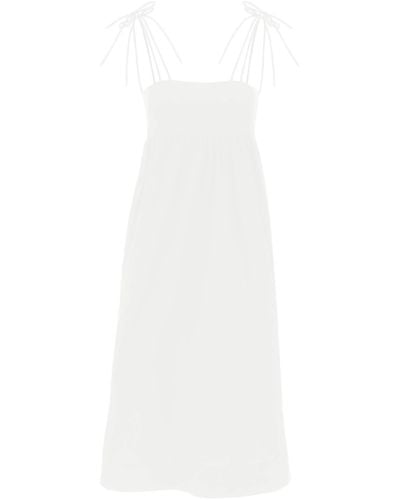 Ganni Cotton Poplin Midi Kleid in - Weiß