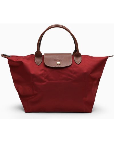 Longchamp Red Le Pliage Original M Bag