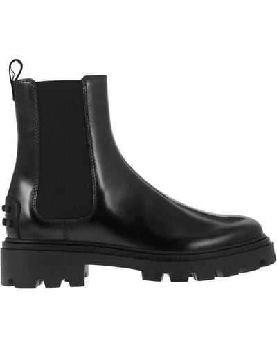 Tod's Boot de Chelsea en cuir de Tod - Noir