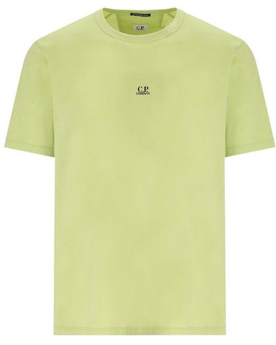 C.P. Company C.P. Firma Light Jersey 70/2 White Pear T -Shirt - Gelb