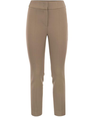 Peserico Peserio Skinny Fite Brower In Viscose En Katoen - Naturel