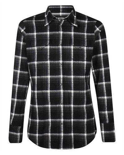 DSquared² Flannel Cotton Blend Shirt - Black