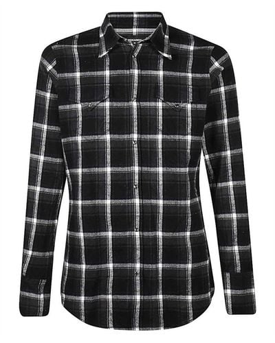 DSquared² Hemd aus Flanell-Baumwollmischung - Schwarz