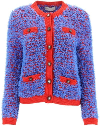 Tory Burch Confetti Tweed Jacke - Azul