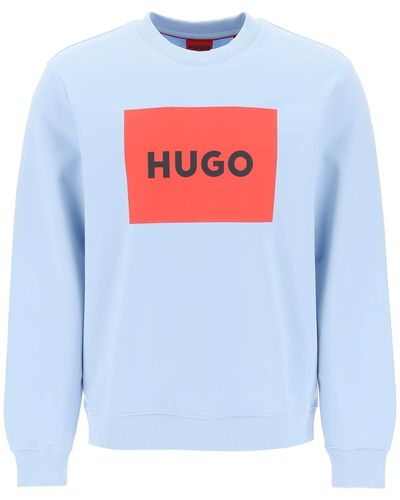 HUGO Sweat-shirt Duragol Logo Box - Bleu