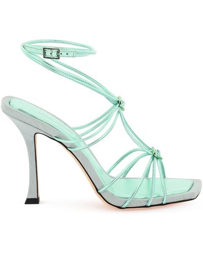 Jimmy Choo Metallic Leder 'Indiya 100' Sandalen - Grün