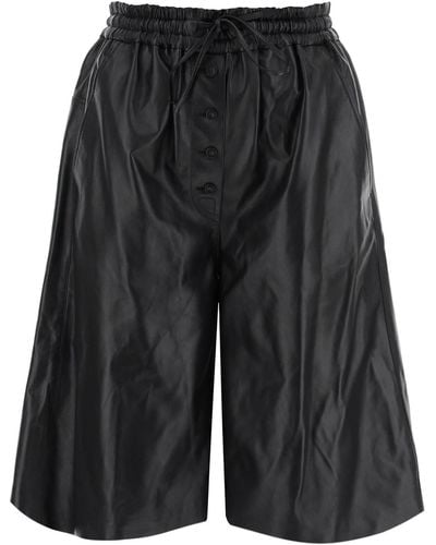 Jil Sander Short Leather Bermuda pour - Noir