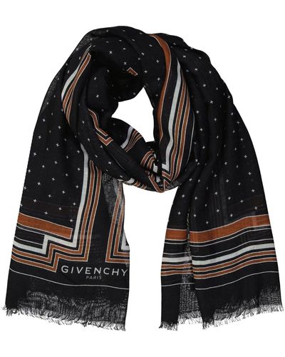 Givenchy Bedrukte Kasjmier Foulard - Zwart