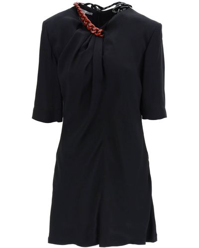 Stella McCartney Viscose Mini-jurk Met Falabella-ketting - Zwart