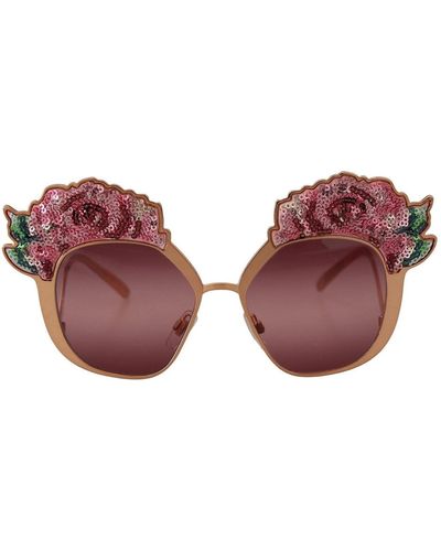 Dolce & Gabbana Rose -pailletten Zonnebril - Paars
