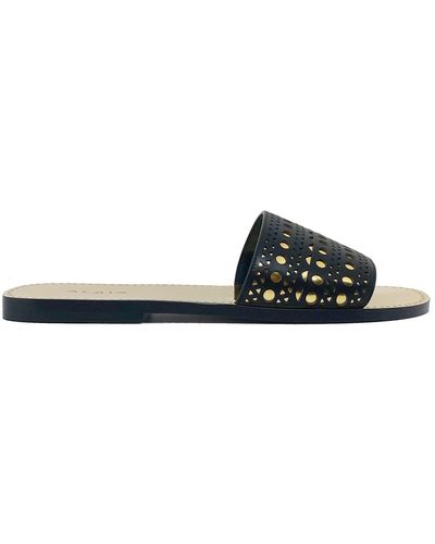 Alaïa Chanclas de piel - Negro