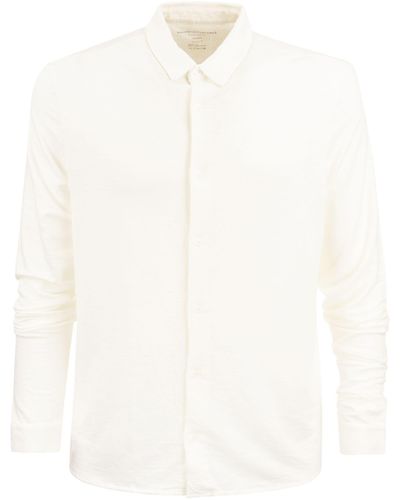 Majestic Majestuosa camisa de lino de manga larga - Blanco