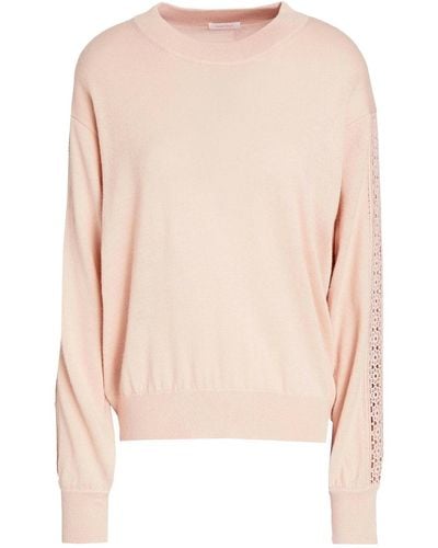 See By Chloé Macrame-trimmed Wool Sweater - Pink