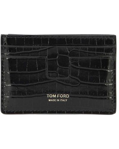 Tom Ford Tomador de tarjeta de cocodrilo - Negro