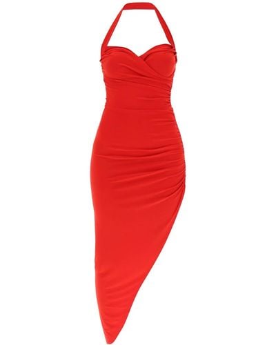 Norma Kamali Vestido de drapeado de Cayla - Rojo