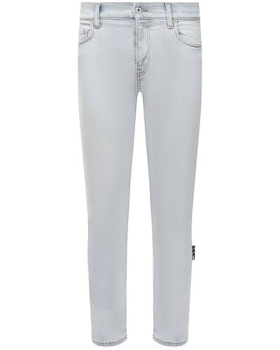 Off-White c/o Virgil Abloh Jeans de détail d'imprimé Diag White - Gris