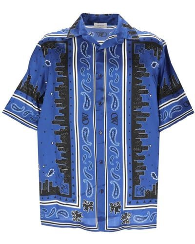 Off-White c/o Virgil Abloh Nautical B Shirt Omgg013 S24 Fab003 - Blau