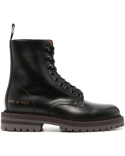 Common Projects Combat Lederstiefel - Schwarz