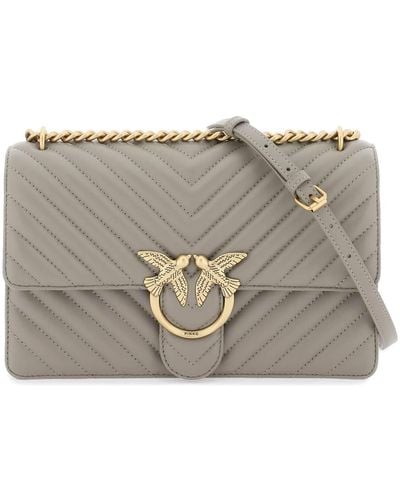 Pinko Chevron Quilted 'Classic Love Bag One' - Gris