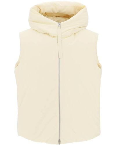 Jil Sander Oversized Hooded Down Vest - Naturel