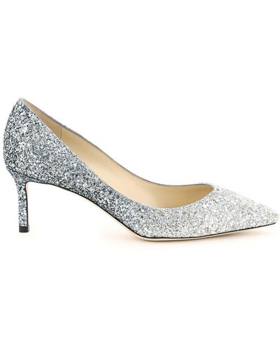 Jimmy Choo Romy Shaded Glitter Romy 60 Pumps - Wit