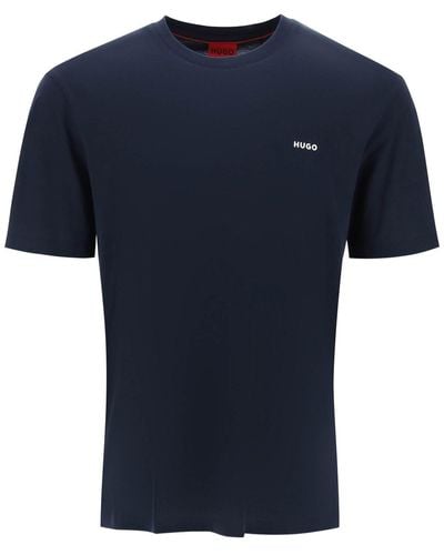 HUGO Logo Oversized T -shirt - Blauw
