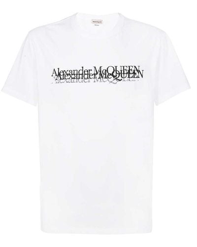 Alexander McQueen Logo T Shirt - Blanco