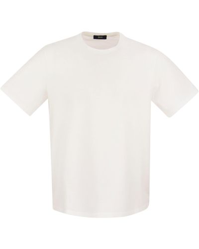 Herno Stretch -Baumwolltrikot -T -Shirt - Weiß
