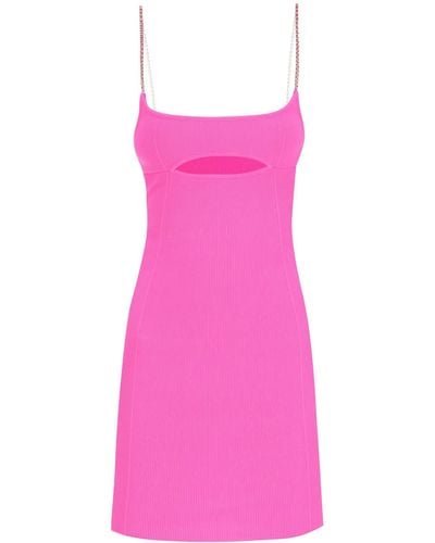 Gcds Gcd's Uitgesneden Mini -jurk Met Strass -riemen - Roze