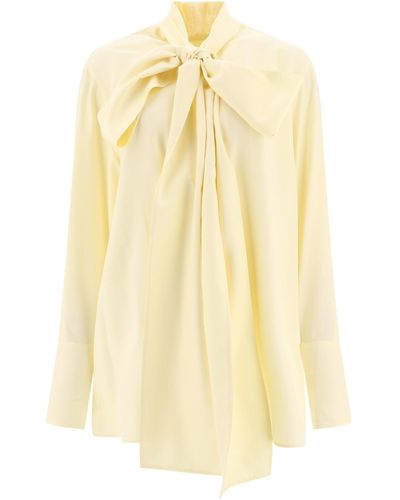Givenchy Bluse aus Seide mit langem Lavalliere - Gelb