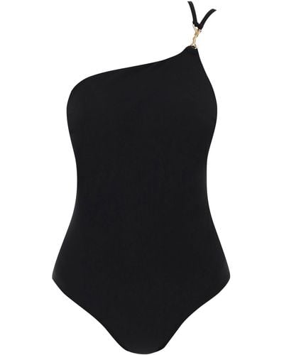 Tory Burch One Shoulder Swimsuit avec - Noir