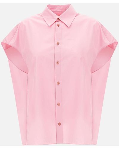 Marni Pink Bio -Baumwollpopel -Hemd mit breiten Armlöchern