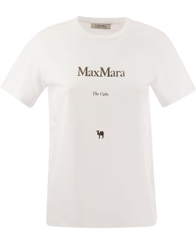 Max Mara Tileo Jersey T -shirt Met Print - Wit