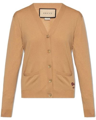 Gucci Cárdigan de logotipo de lana de - Neutro