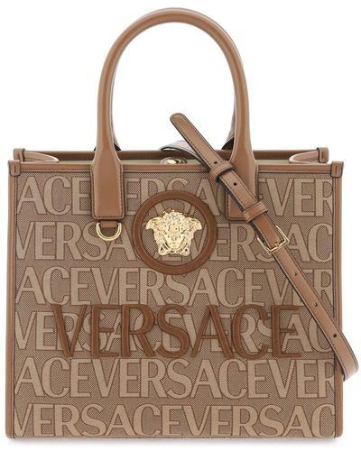 Versace Allover Small Tote Bag - Bruin