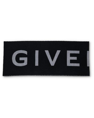 Givenchy Wool -logo Sjaal - Zwart