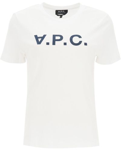 A.P.C. Vpc -logo Flock T -shirt - Wit