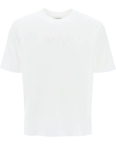 Lanvin Gesticktes Logo T -Shirt - Weiß