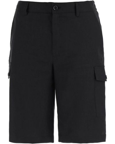 Dolce & Gabbana Linnen Vracht Bermuda Shorts Voor - Zwart