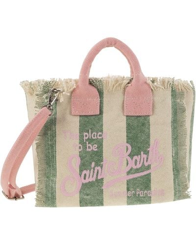 Mc2 Saint Barth Mini Vanity Bag en lienzo de algodón a rayas - Multicolor