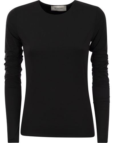 Sportmax Albenga Sockled Jersey T -shirt - Zwart