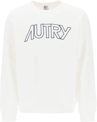 Autry Crew Neck Sweatshirt mit Logo -Stickerei - Weiß