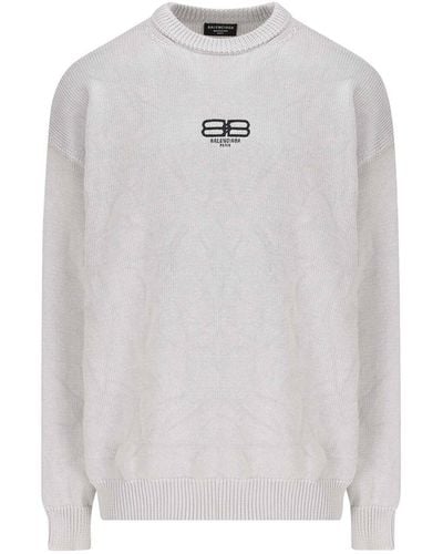 Balenciaga Logo Sweater - Blanc