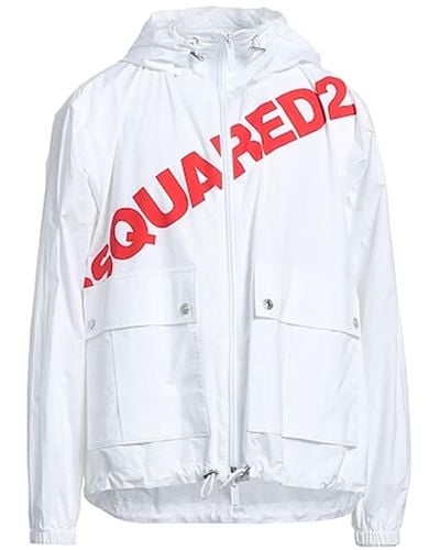 DSquared² Logo Hooded Windbreaker - Wit