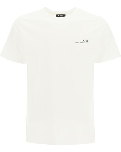 A.P.C. Artikel 001 T-Shirt mit Logo-Print - Weiß