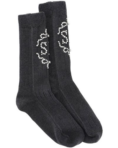 Simone Rocha Sr -sokken Met Parels En Kristallen - Zwart