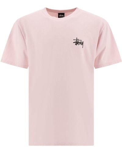 Stussy Basis Stusst Pigment Gefärbt T -shirt - Roze