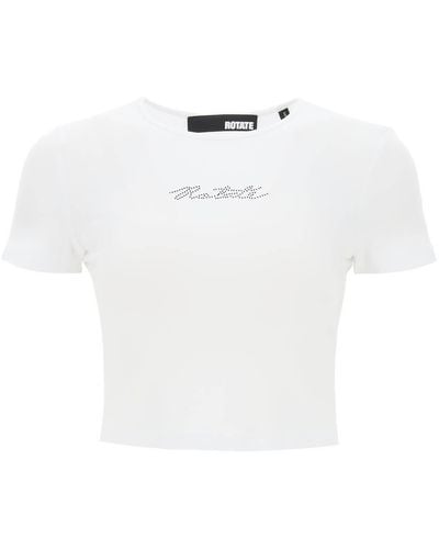 ROTATE BIRGER CHRISTENSEN T-shirt rotatif avec logo en strass - Blanc