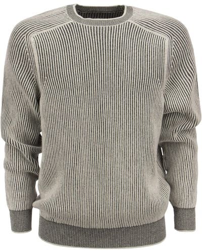Sease Dinghy Ripped Cashmere Reversible Crew Neck -Pullover - Grau